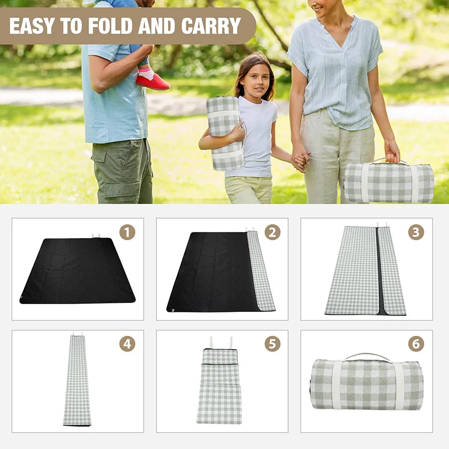 Extra große wasserdichte Picknickdecke für draußen - 203x203cm
