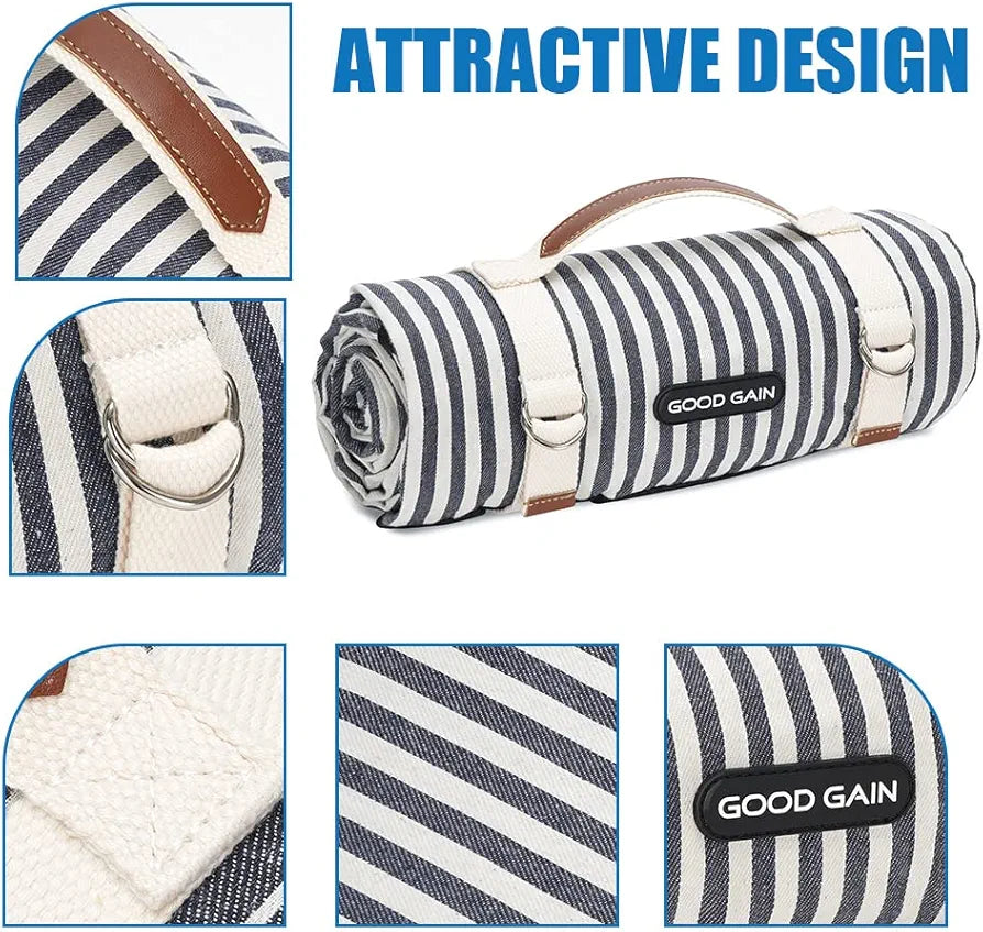 Wasserdichte Picknickdecke mit Tragegurt für Strand und Camping