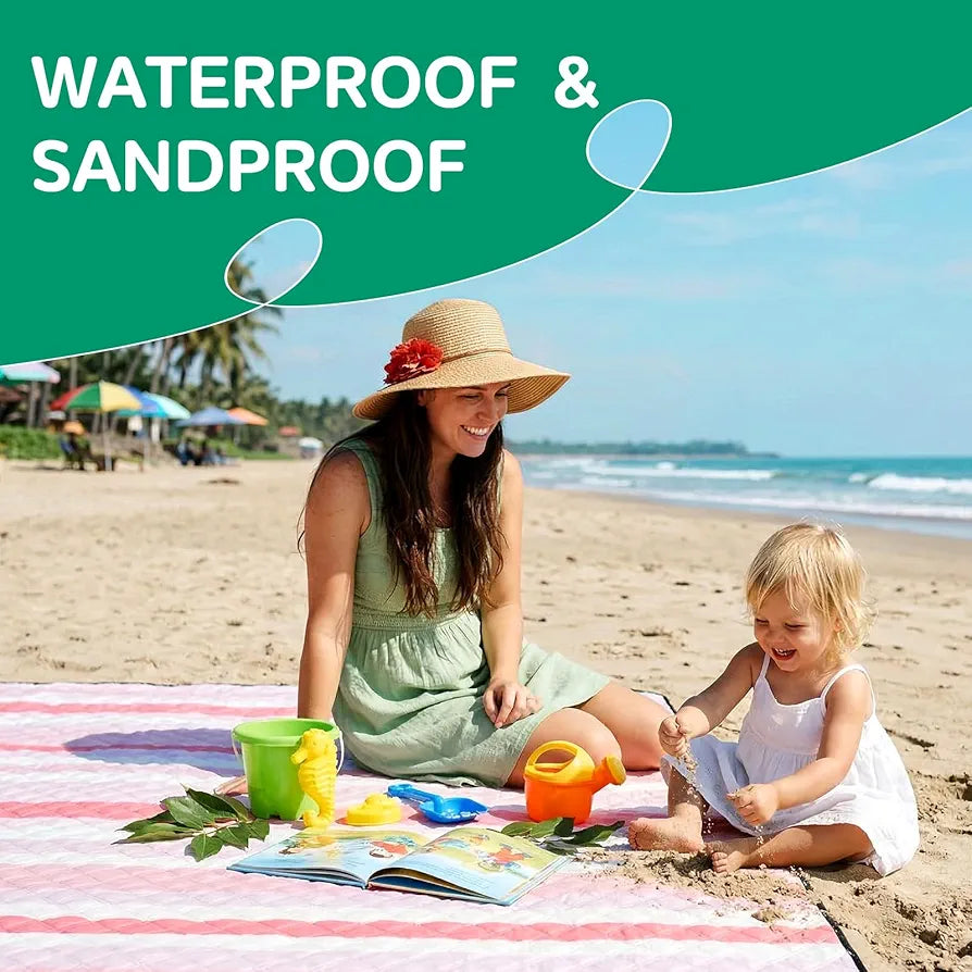 Wasserdichte Stranddecke Picknickmatte Campingmatte Pink