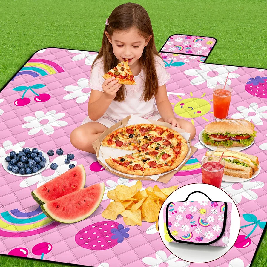 Extra große wasserdichte Picknickdecke, 203x203cm faltbar waschbar