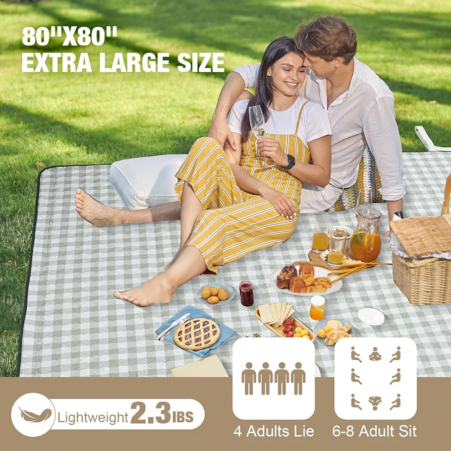 Extra große wasserdichte Picknickdecke für draußen - 203x203cm