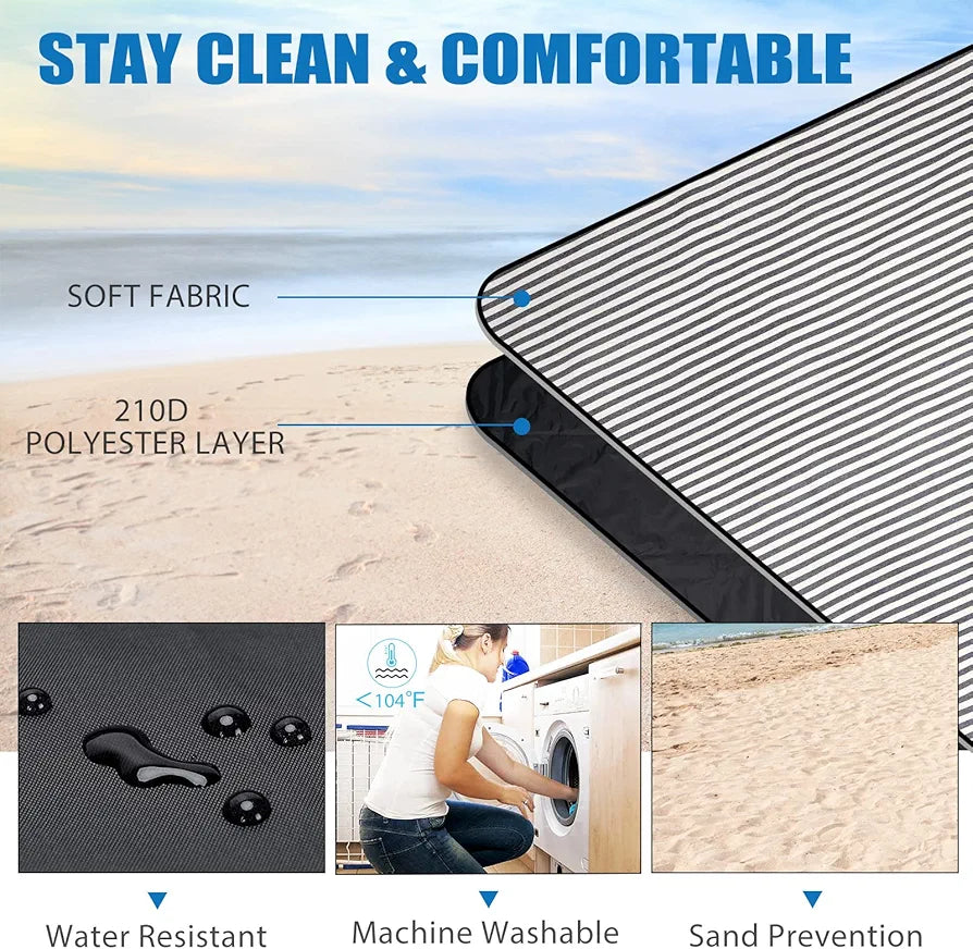 Wasserdichte Picknickdecke mit Tragegurt für Strand und Camping