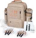 24L Isolierter Picknickkorb Auslaufsicherer Rucksack für 2 Personen
