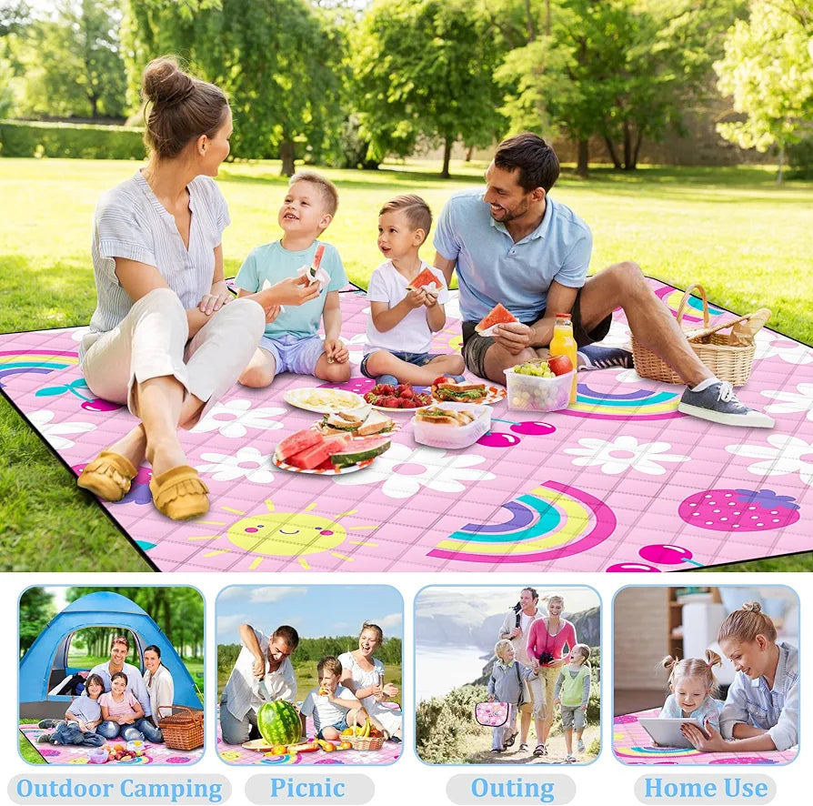 Extra große wasserdichte Picknickdecke, 203x203cm faltbar waschbar