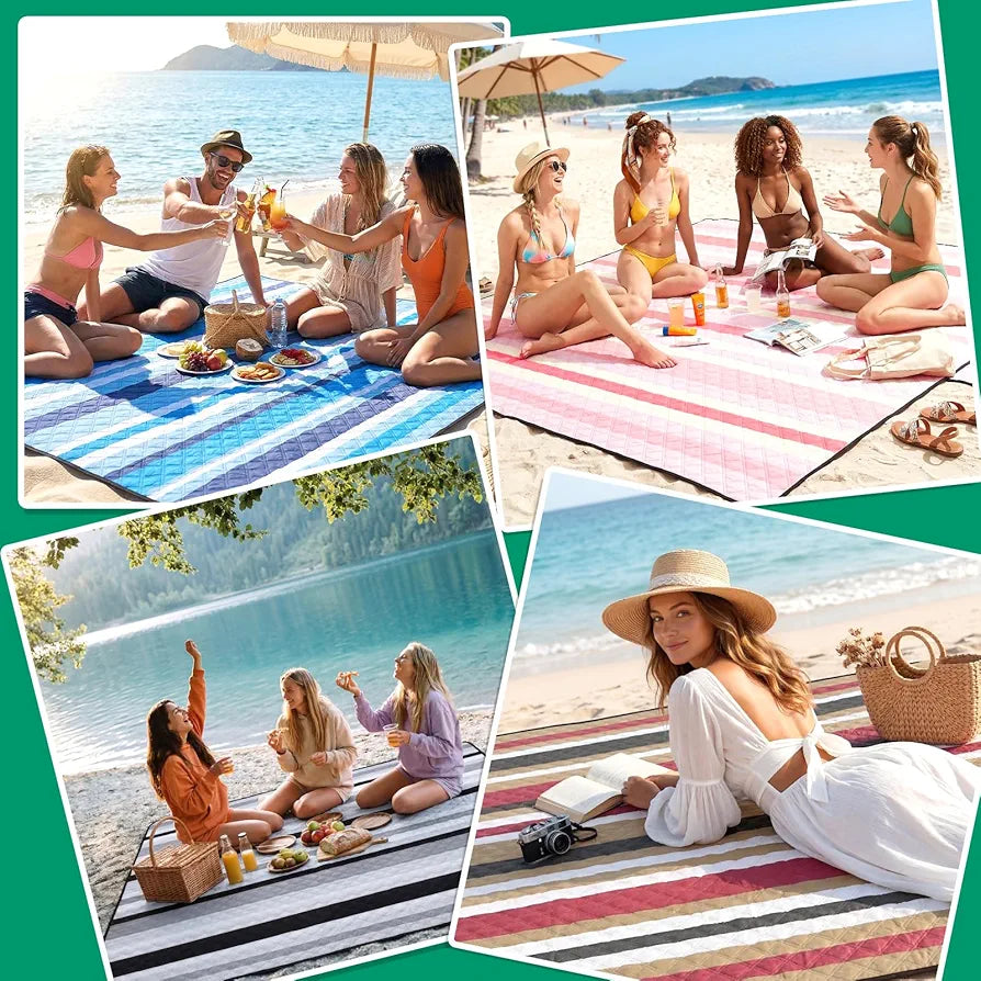 Wasserdichte Stranddecke Picknickmatte Campingmatte Pink