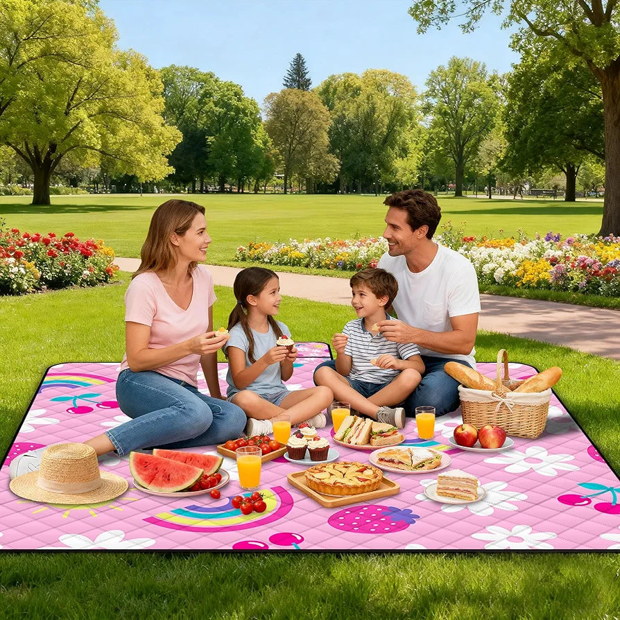 Extra große wasserdichte Picknickdecke, 203x203cm faltbar waschbar