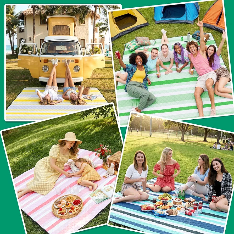 Wasserdichte Stranddecke Picknickmatte Campingmatte Pink